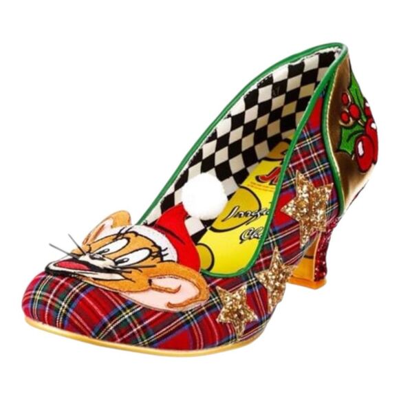 New Irregular Choice Tom & Jerry Best Present Mid Heels Holiday Christmas 7.5 - Picture 4 of 8